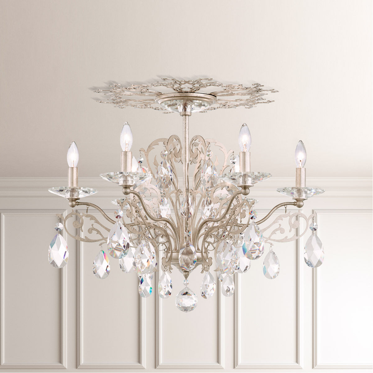 Masquerade Branch Heirloom Gold Crystal Ceiling Light