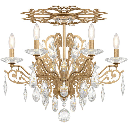 Masquerade Branch Heirloom Gold Crystal Ceiling Light