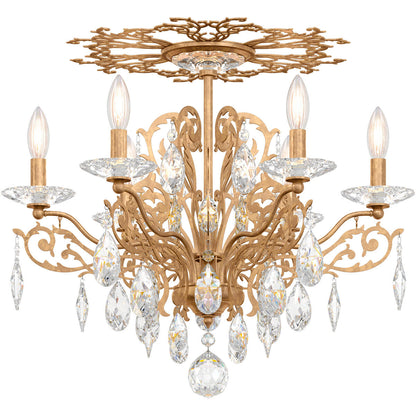 Masquerade Branch Heirloom Gold Crystal Ceiling Light