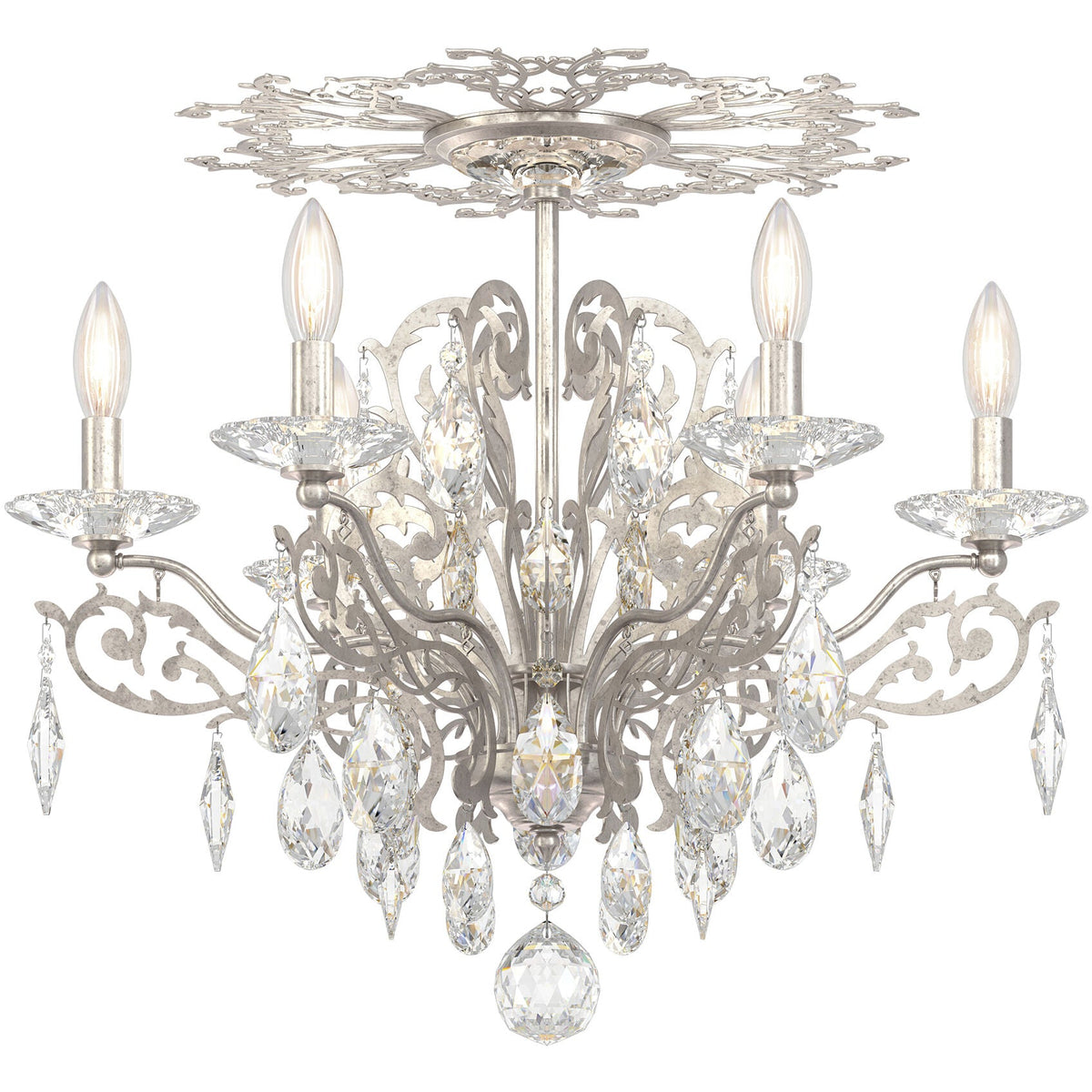 Masquerade Branch Heirloom Gold Crystal Ceiling Light