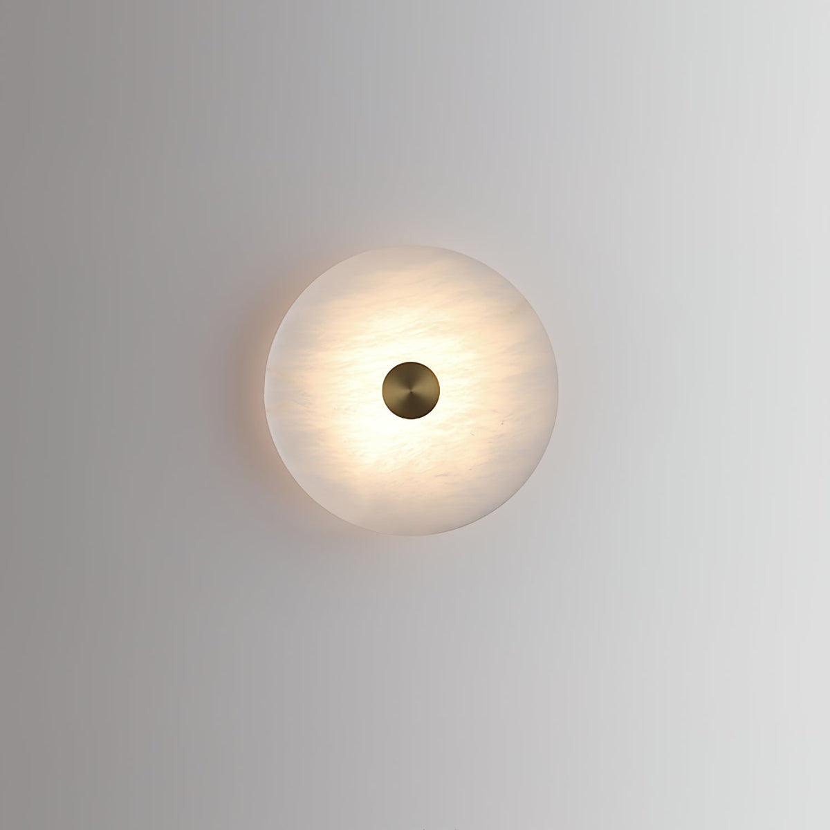 Medallion Brass Alabaster LED Wall Light