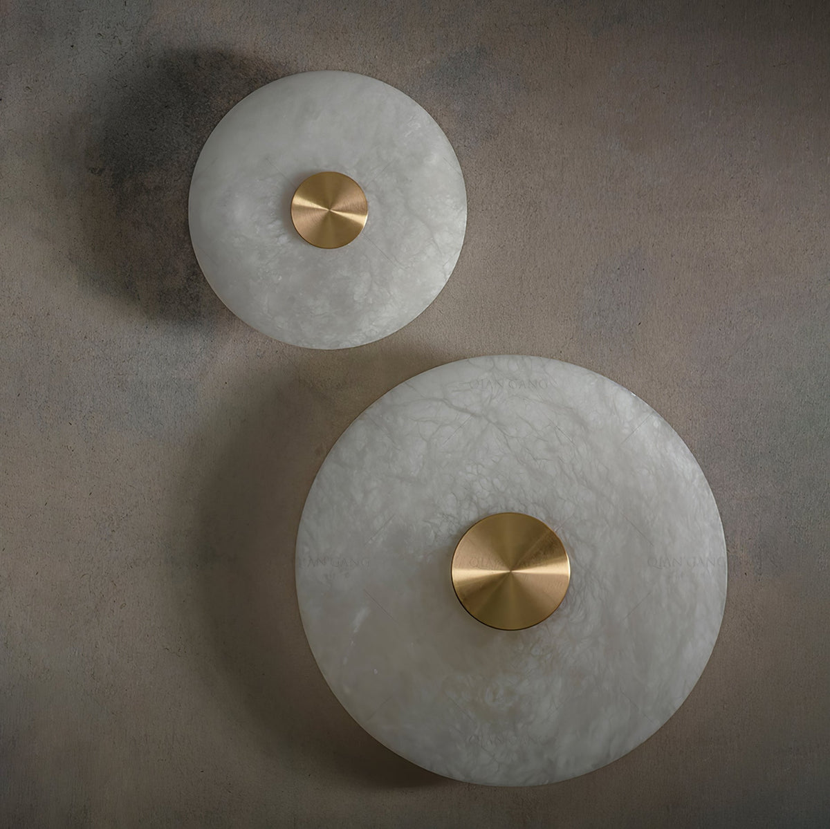 Medallion Brass Alabaster LED Wall Light