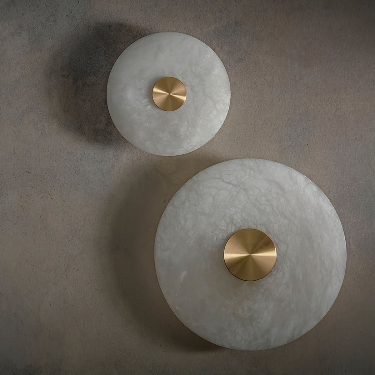 Medallion Brass Alabaster LED Wall Light