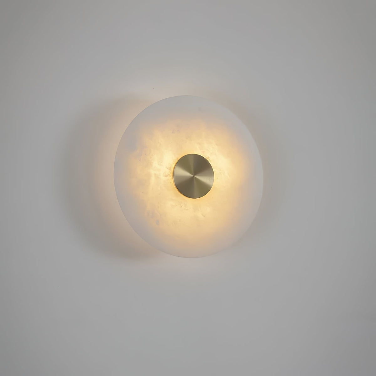 Medallion Brass Alabaster LED Wall Light