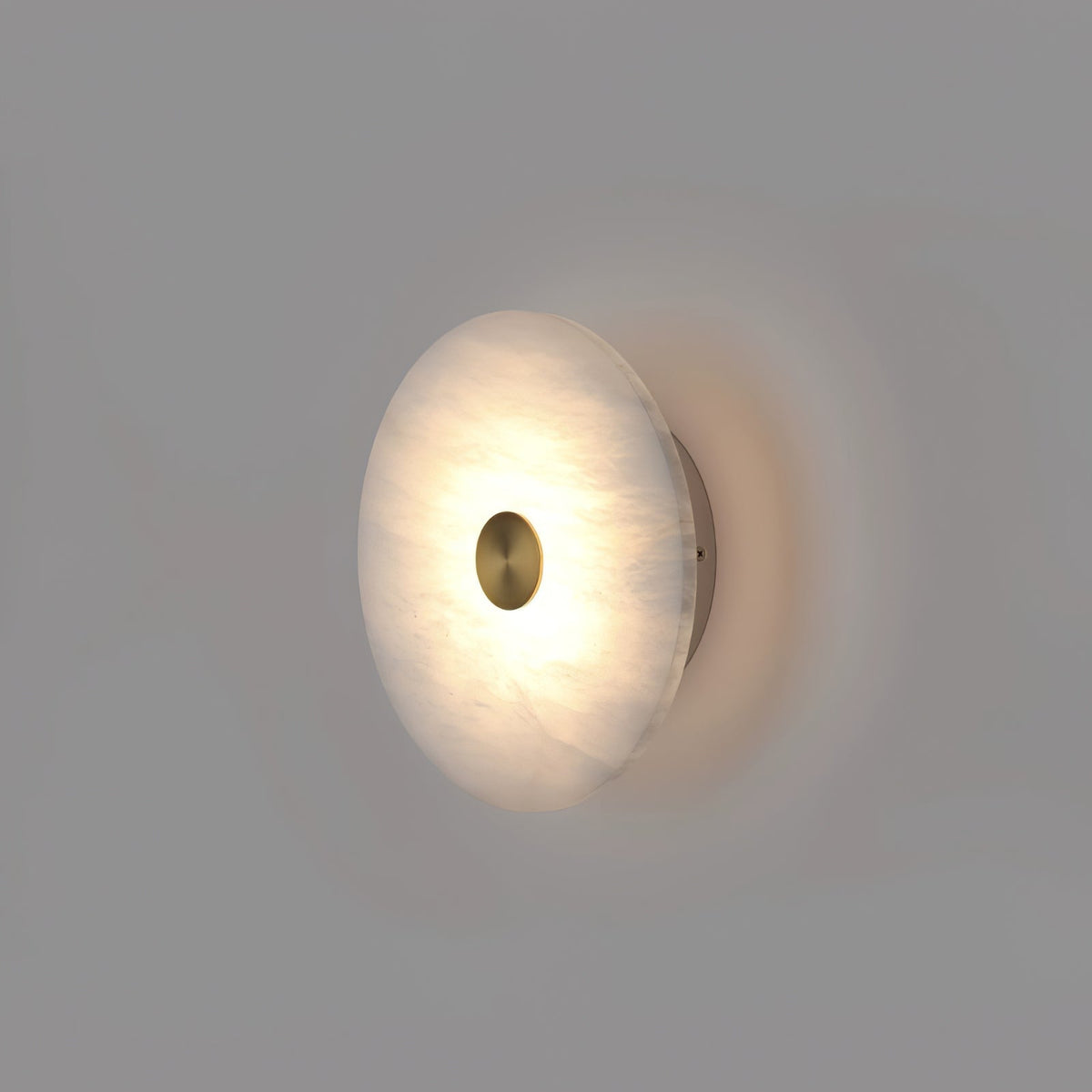 Medallion Brass Alabaster LED Wall Light