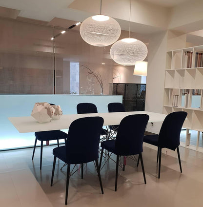 Mesh Shell Black White LED Multi-Light Pendant
