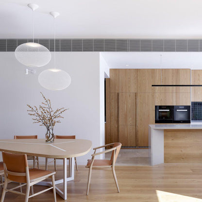 Mesh Shell Black White LED Multi-Light Pendant
