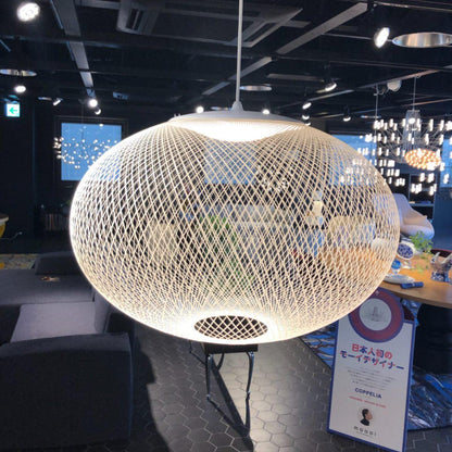 Mesh Shell Black White LED Multi-Light Pendant