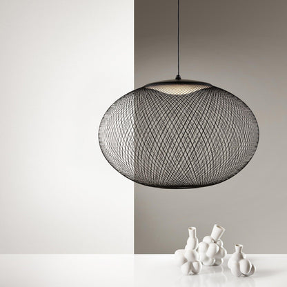 Mesh Shell Black White LED Multi-Light Pendant