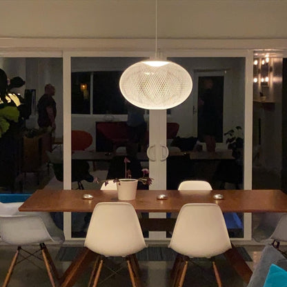Mesh Shell Black White LED Multi-Light Pendant