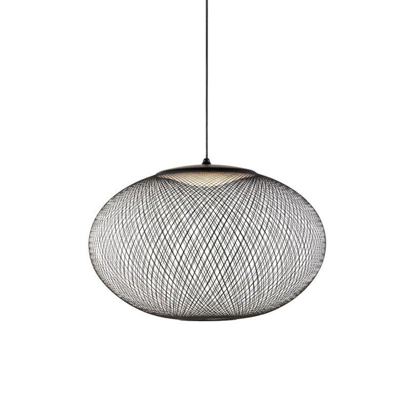 Mesh Shell Black White LED Multi-Light Pendant