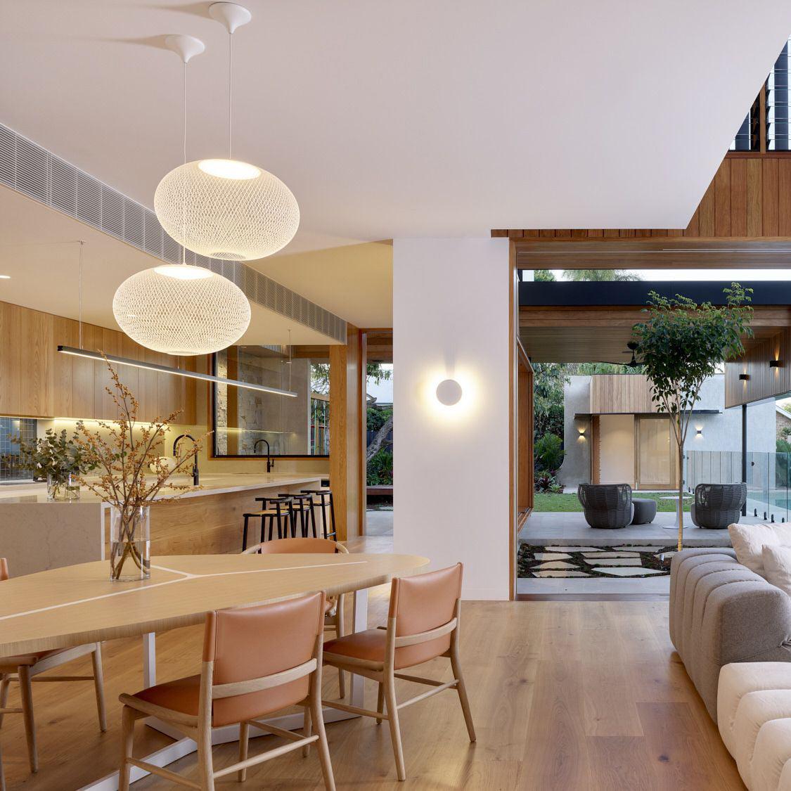 Mesh Shell Black White LED Multi-Light Pendant