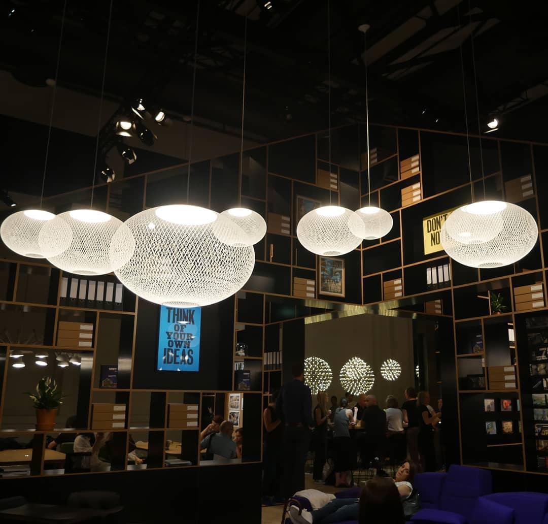 Mesh Shell Black White LED Multi-Light Pendant