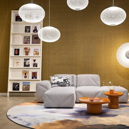 Mesh Shell Black White LED Multi-Light Pendant