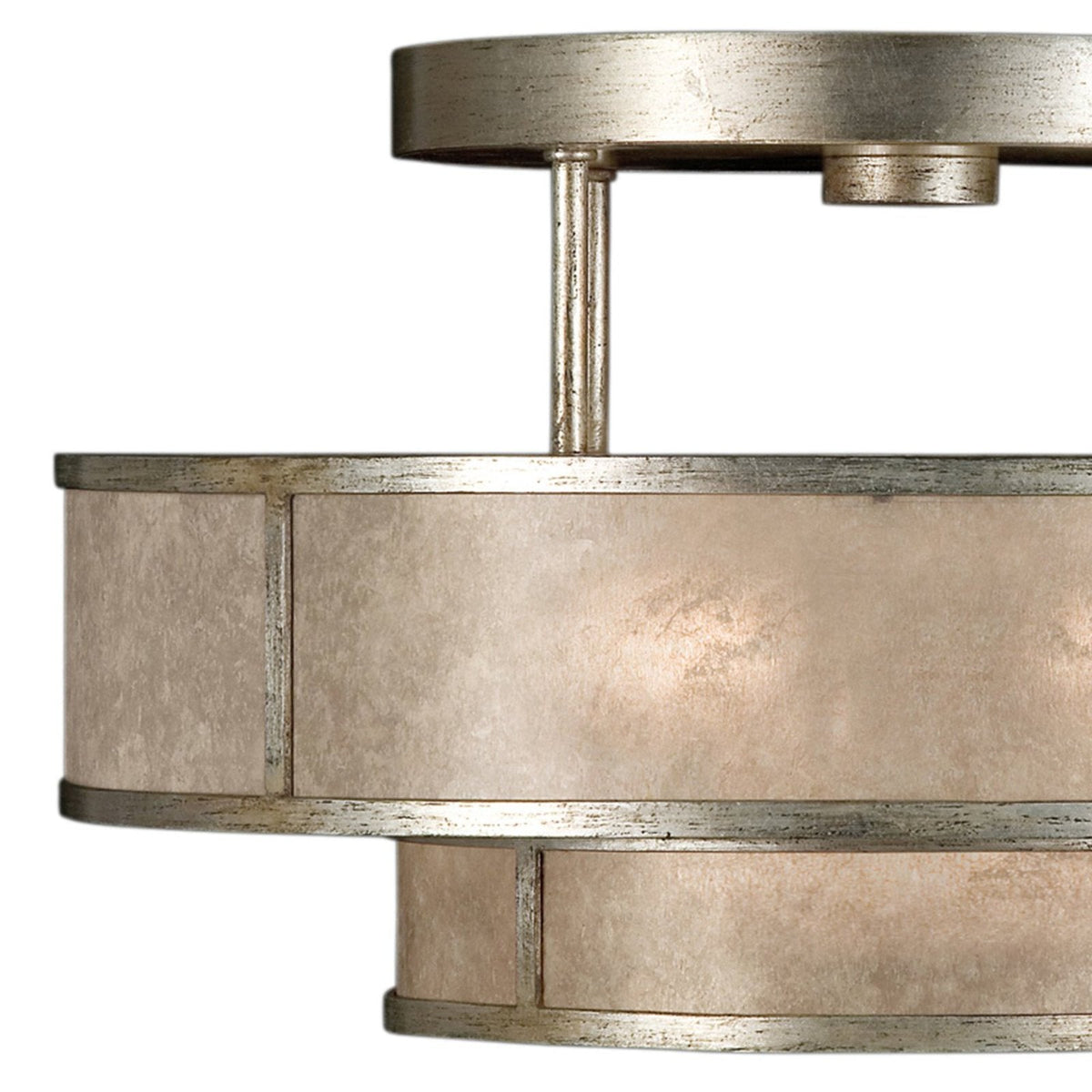 Mica Drum Patinated Bronze Semi-Flush Light