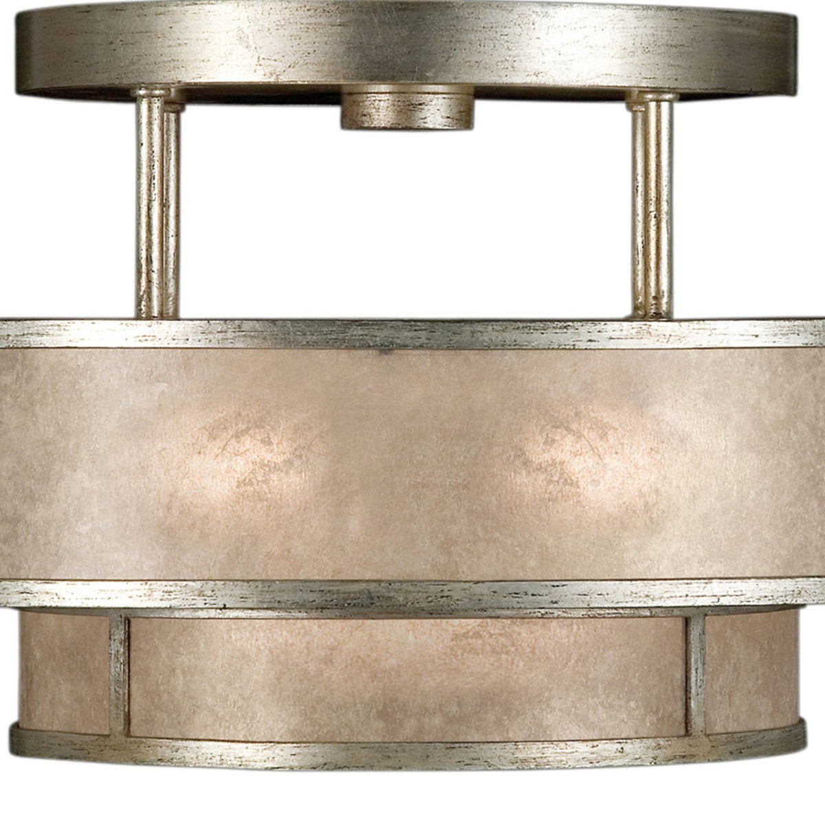 Mica Drum Patinated Bronze Semi-Flush Light