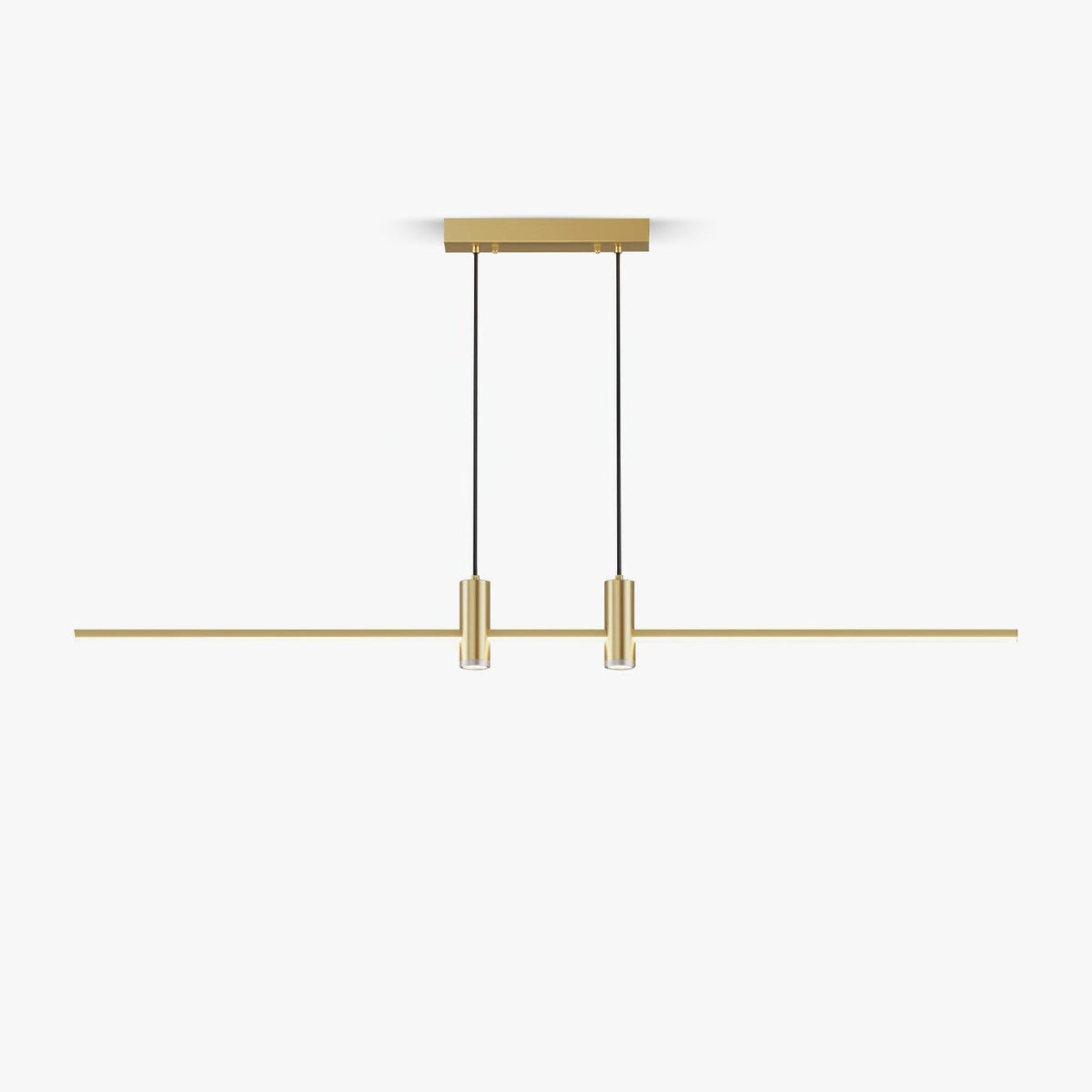 Minimal Rail Black Gold LED Linear Pendant