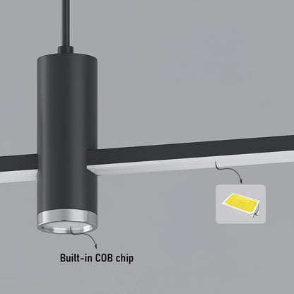 Minimal Rail Black Gold LED Linear Pendant