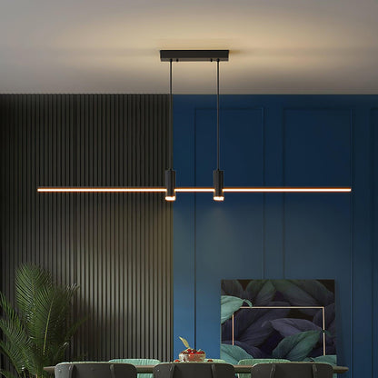Minimal Rail Black Gold LED Linear Pendant