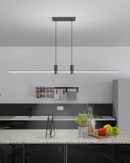 Minimal Rail Black Gold LED Linear Pendant