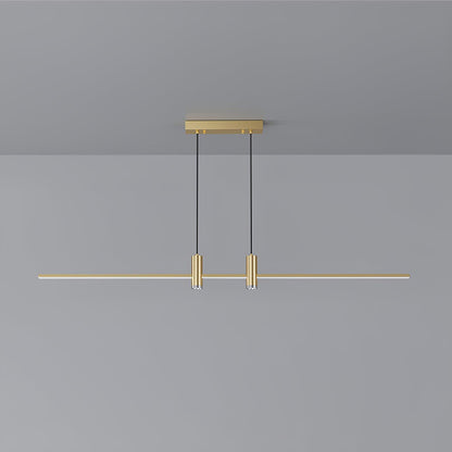 Minimal Rail Black Gold LED Linear Pendant