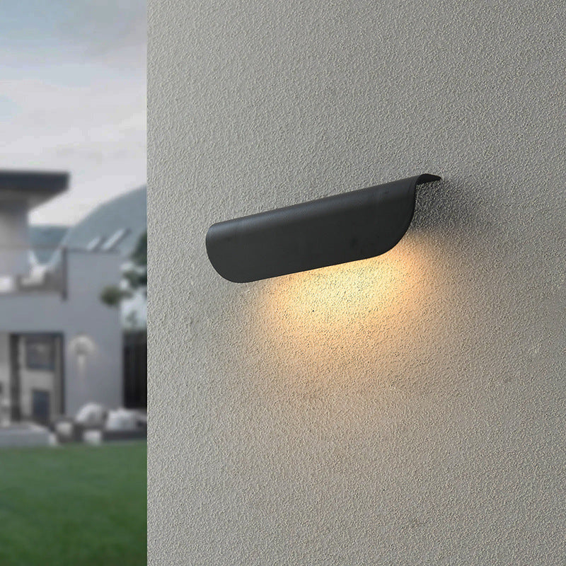 Minimalist Waterproof Outdoor Door Wall Light / Warm White Light / Sand Black 10W