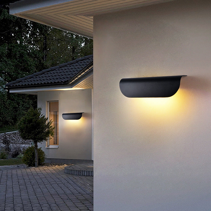 Minimalist Waterproof Outdoor Door Wall Light / Positive White Light / Sand Black 10W