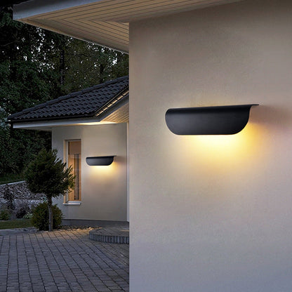 Minimalist Waterproof Outdoor Door Wall Light / Positive White Light / Sand Black 10W