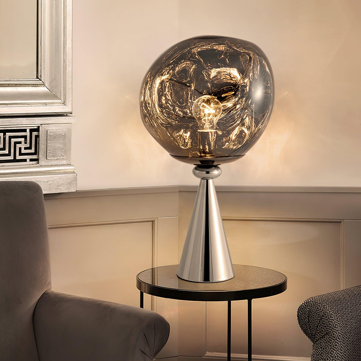 Mirrormelt Sculptural Table Lamp