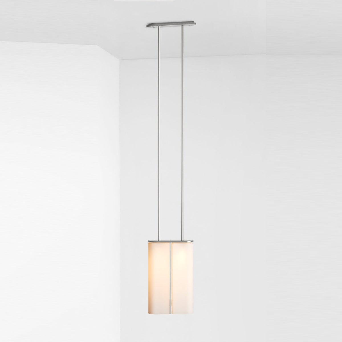 Mistral White Mouth-Blown Glass Pendant