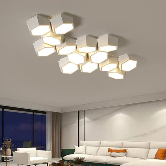 Modern LED Acrylic Ceiling Light / Neutral Light / Black / 1 Head