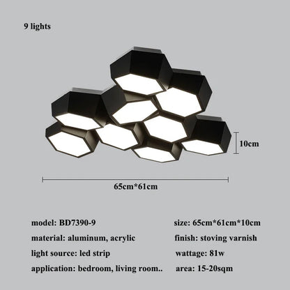 Modern LED Acrylic Ceiling Light / Neutral Light / White / 1 Head
