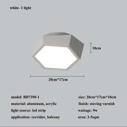 Modern LED Acrylic Ceiling Light / Neutral Light / White / 6 Heads
