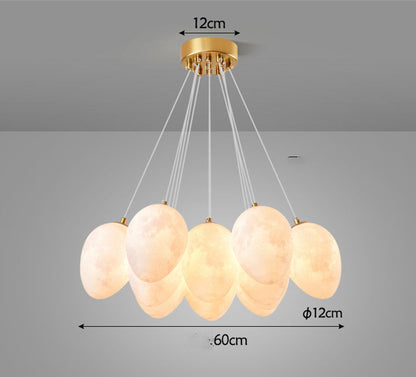 Modern Moon Bubble Gold Chandelier / 7heads moon 45CM / Tricolor dimming