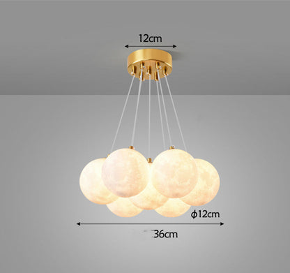 Modern Moon Bubble Gold Chandelier / 13heads moon 60CM / Tricolor dimming