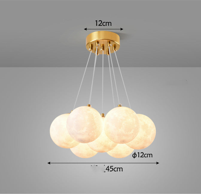 Modern Moon Bubble Gold Chandelier / 13heads moon 70CM / Tricolor dimming