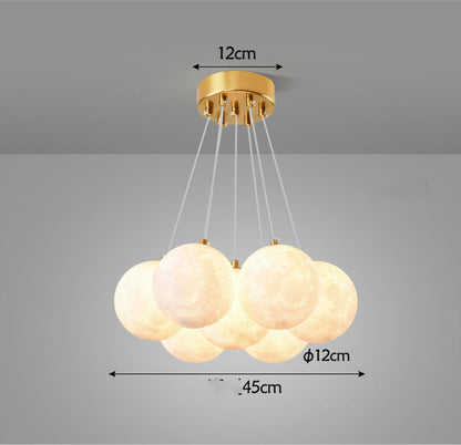 Modern Moon Bubble Gold Chandelier / 13heads moon 70CM / Tricolor dimming