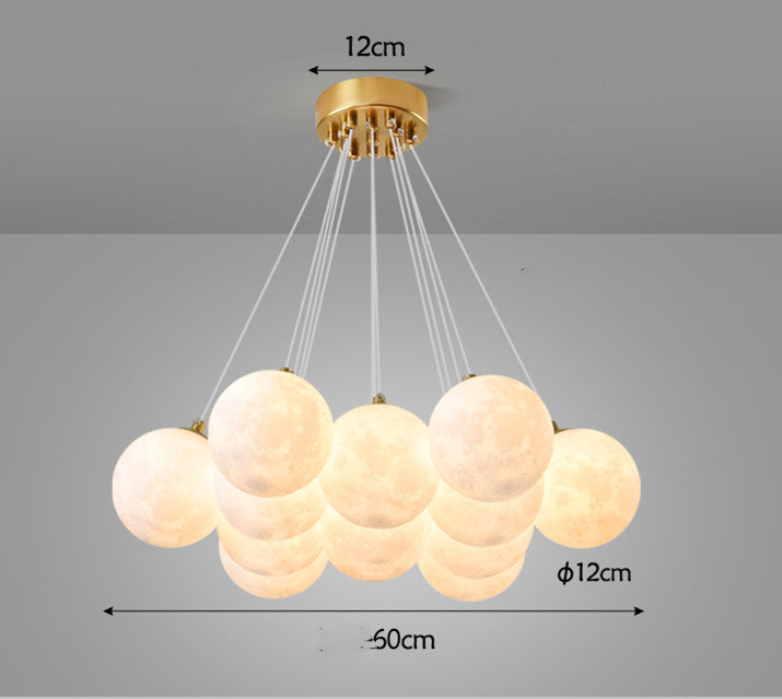 Modern Moon Bubble Gold Chandelier