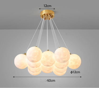 Modern Moon Bubble Gold Chandelier