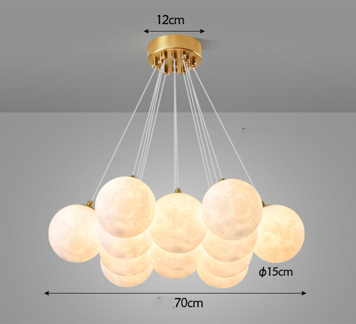 Modern Moon Bubble Gold Chandelier