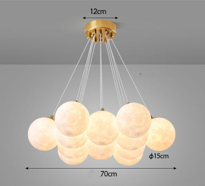 Modern Moon Bubble Gold Chandelier