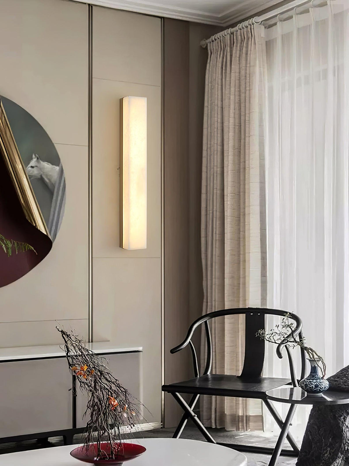 Monolith Brass Alabaster Wall Light