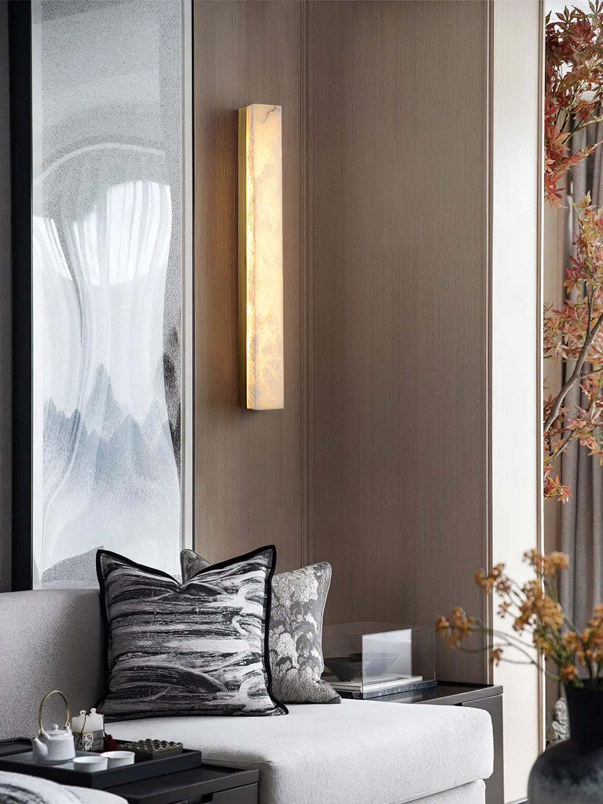 Monolith Brass Alabaster Wall Light