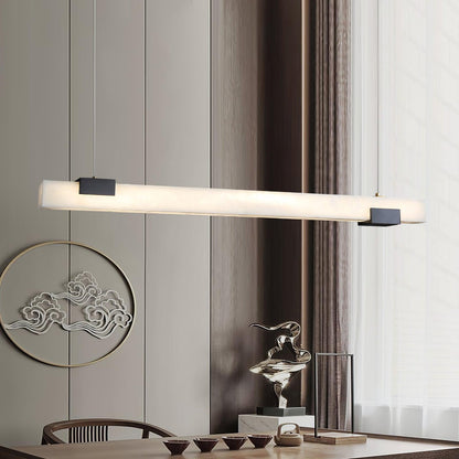 Monoplane Brass Alabaster LED Linear Pendant