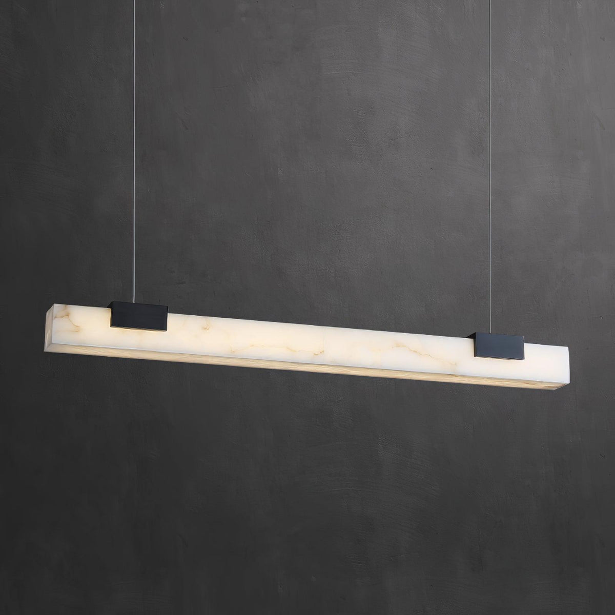 Monoplane Brass Alabaster LED Linear Pendant