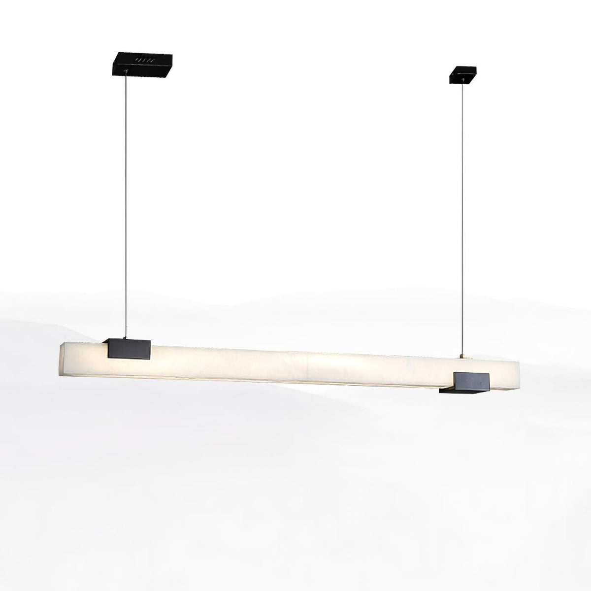 Monoplane Brass Alabaster LED Linear Pendant