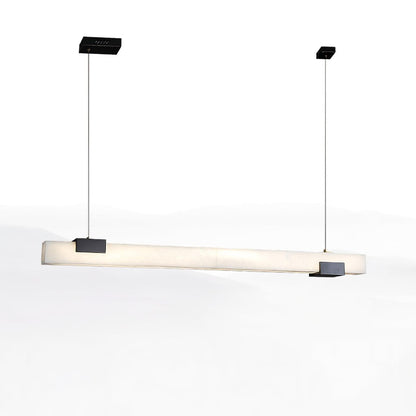 Monoplane Brass Alabaster LED Linear Pendant
