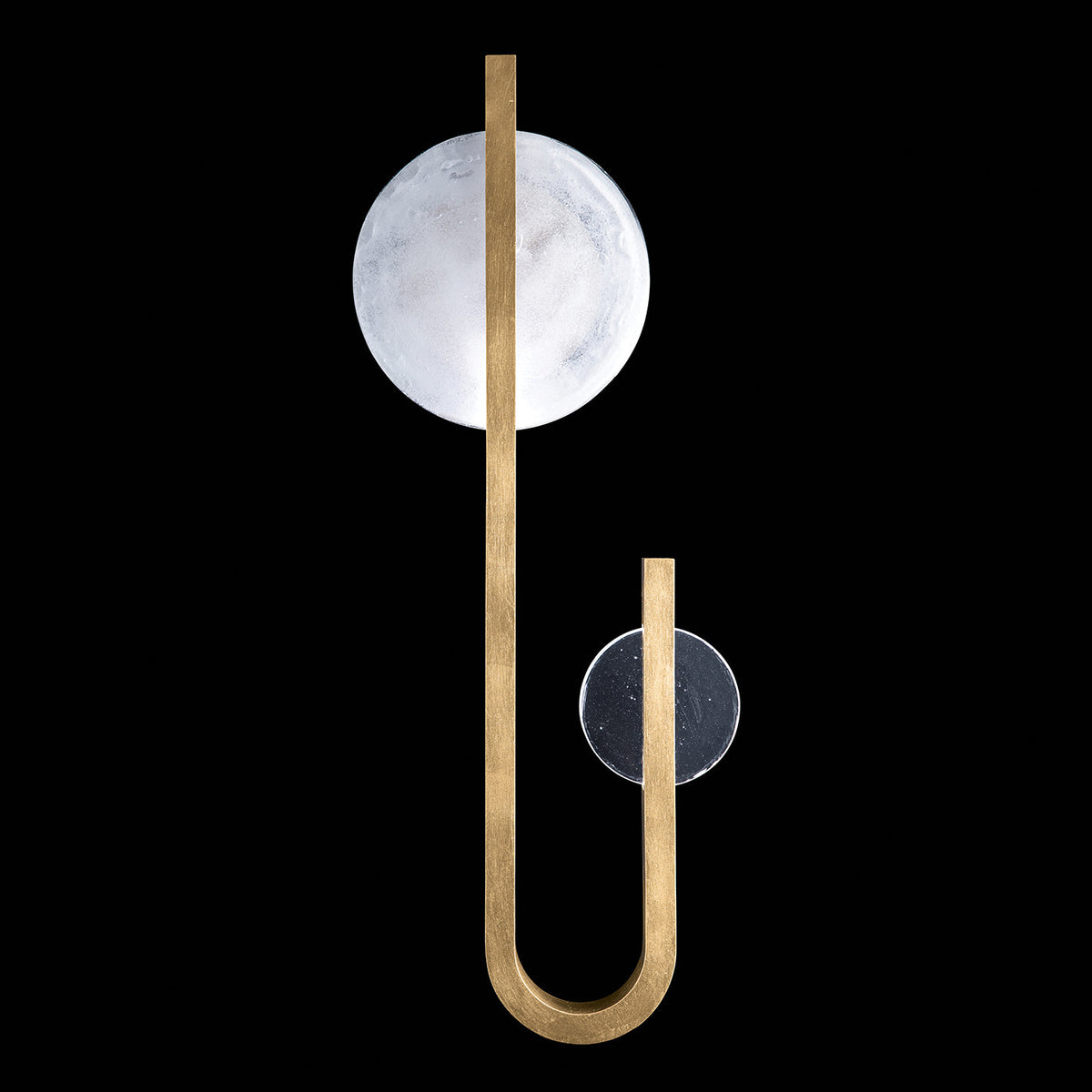 Moonphase Linear White Clear Glass Wall Sconce