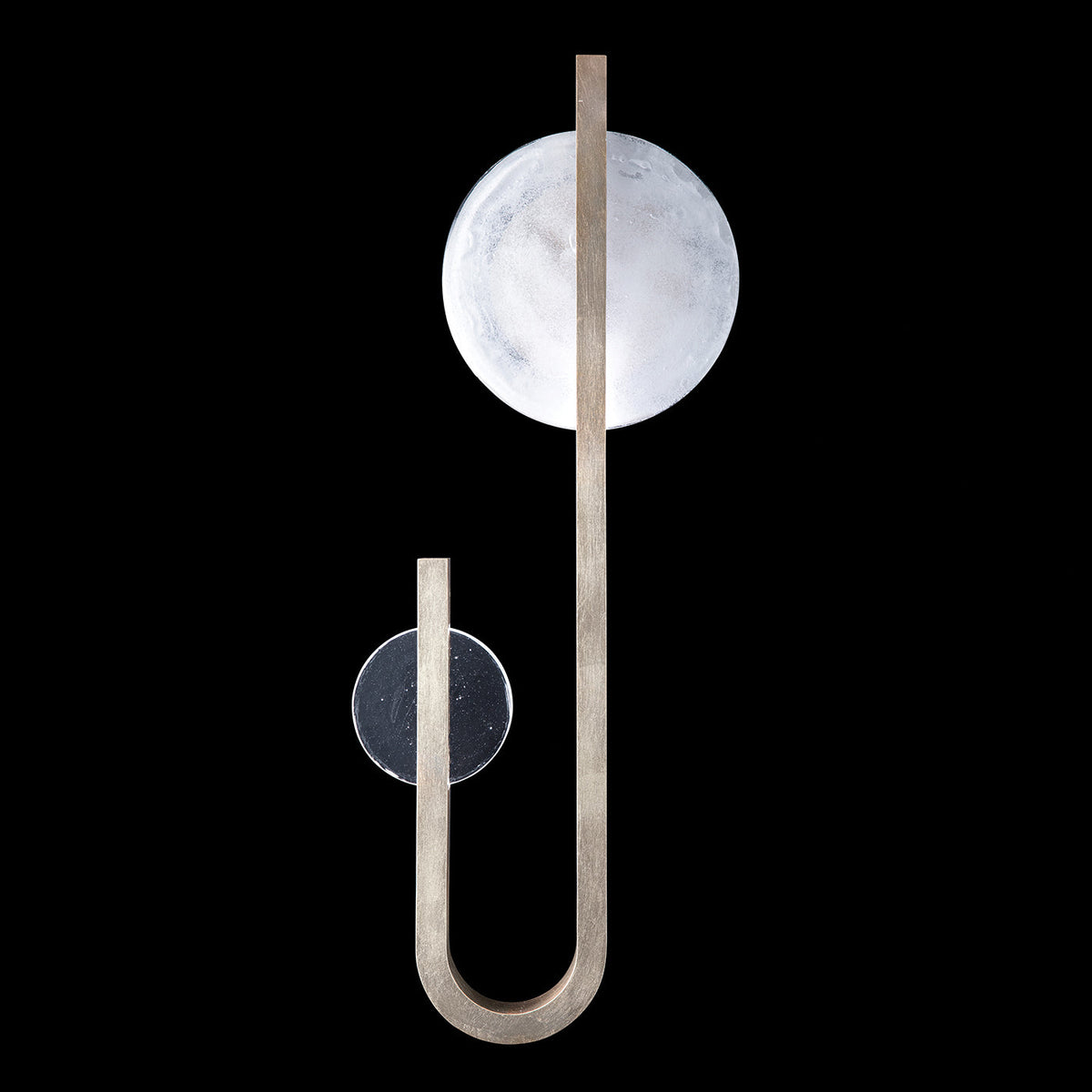 Moonphase Linear White Clear Glass Wall Sconce