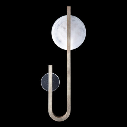Moonphase Linear White Clear Glass Wall Sconce